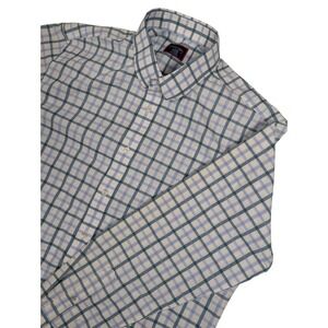 UNTUCKit Cantabera WF Shirt Mens XL Blue Green Check Wrinkle Free Cotton 40391